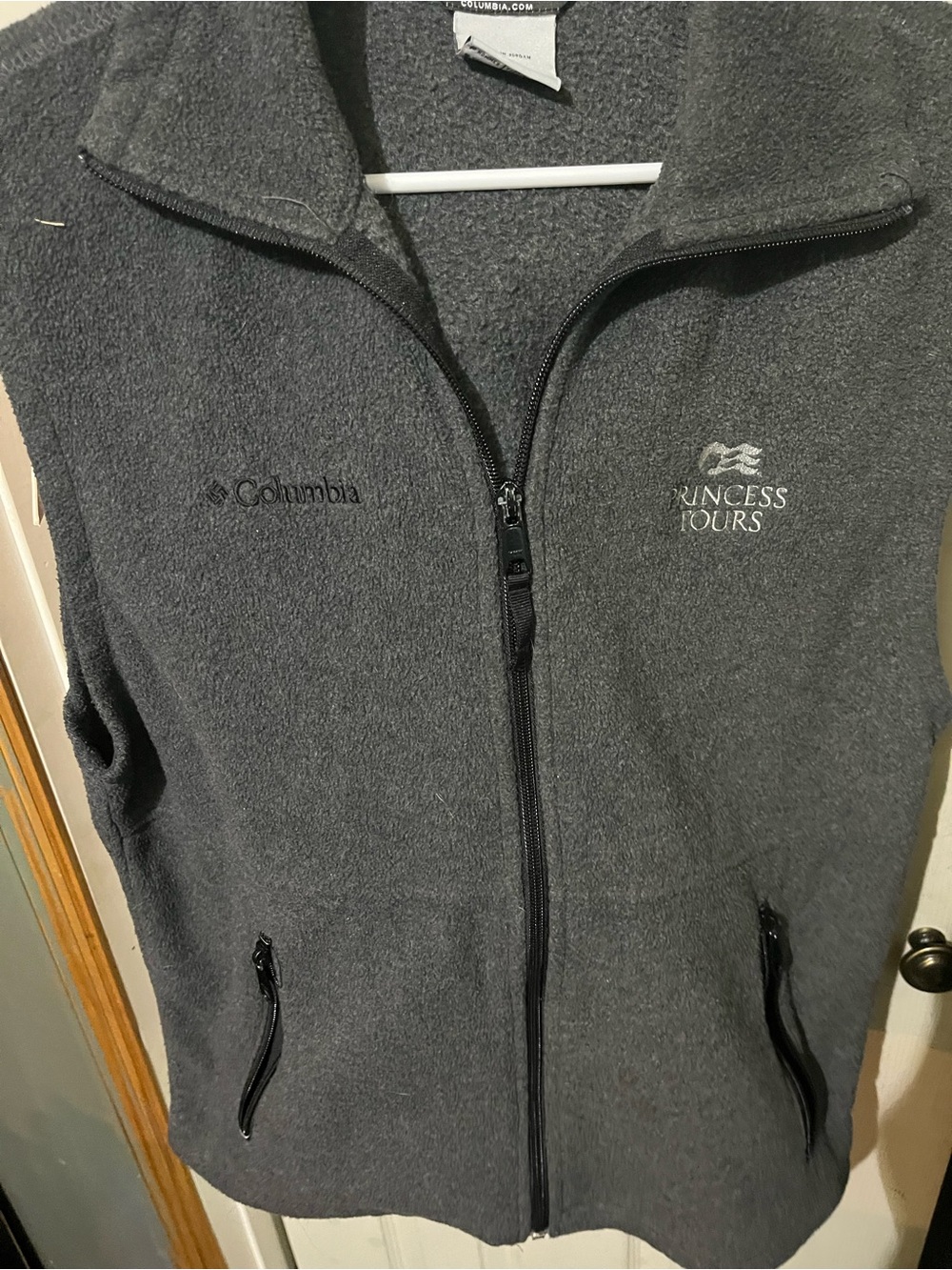 Columbia Men's Gray Zip-Up Fleece Vest - Princess Tours Embroidery